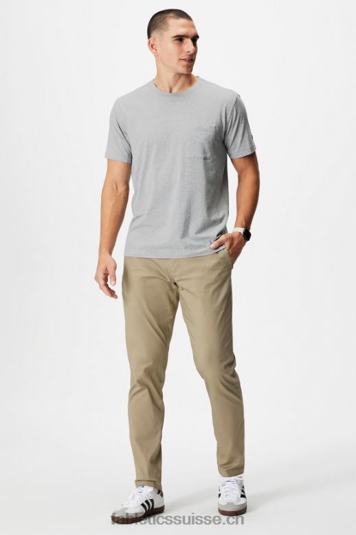 Hommes le t-shirt à poche 24-7 B0B6R3454 gris chiné classique Fabletics