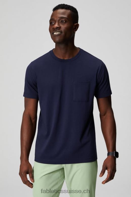 Hommes le t-shirt à poche 24-7 B0B6R3455 bleu marine profond Fabletics
