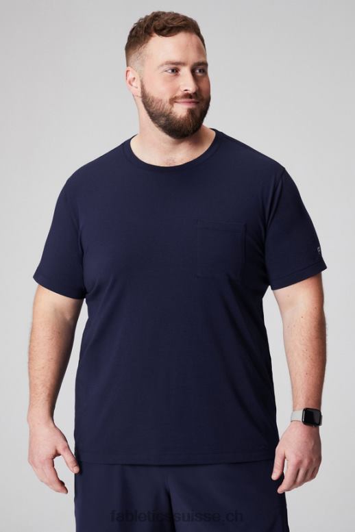 Hommes le t-shirt à poche 24-7 B0B6R3456 bleu marine profond Fabletics