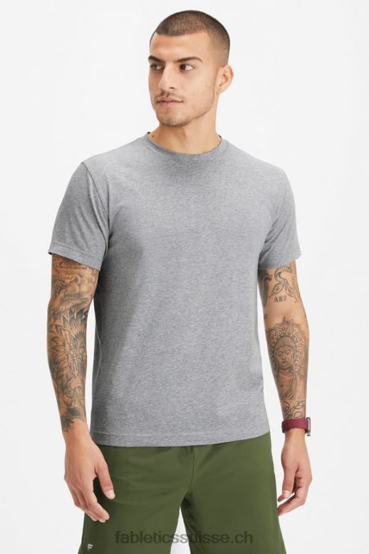 Hommes le tee 24-7 183 B0B6R3516 gris chiné classique Fabletics