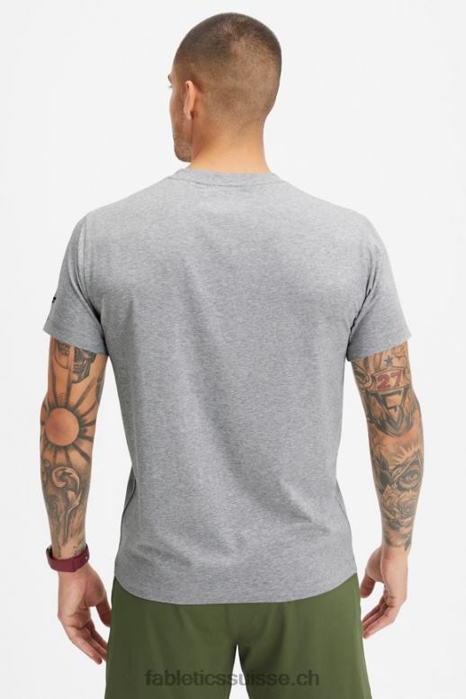 Hommes le tee 24-7 183 B0B6R3516 gris chiné classique Fabletics