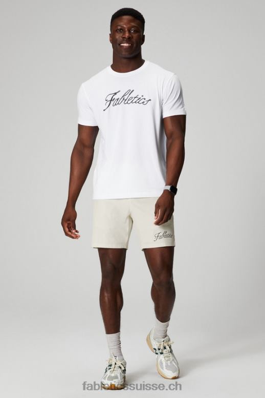 Hommes le tee 24-7 184 B0B6R3541 point de chaînette blanc classique Fabletics