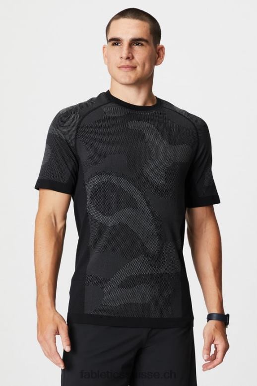 Hommes le tee de la journée d'entraînement 174 B0B6R3460 vagues noires d'été Fabletics