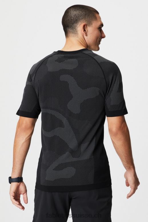 Hommes le tee de la journée d\'entraînement 174 B0B6R3460 vagues noires d\'été Fabletics