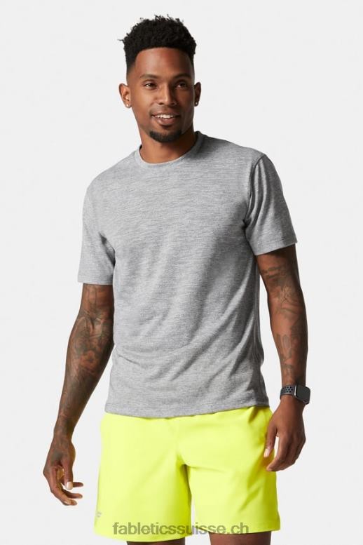 Hommes le tee de la première rangée B0B6R3551 gris chiné Fabletics