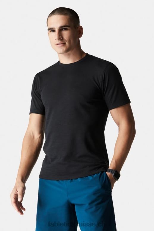 Hommes le tee de la première rangée B0B6R3552 noir Fabletics
