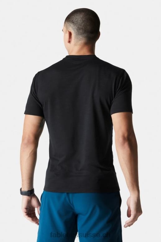 Hommes le tee de la première rangée B0B6R3552 noir Fabletics