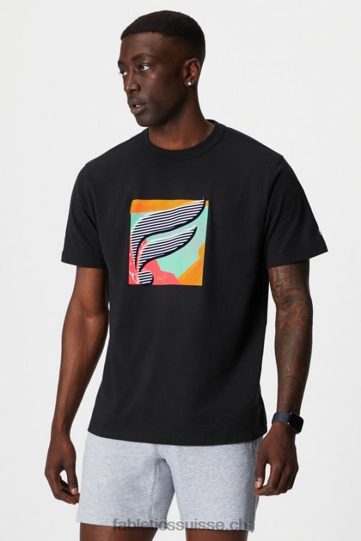 Hommes le tee-shirt r&r B0B6R3521 noir multi f Fabletics