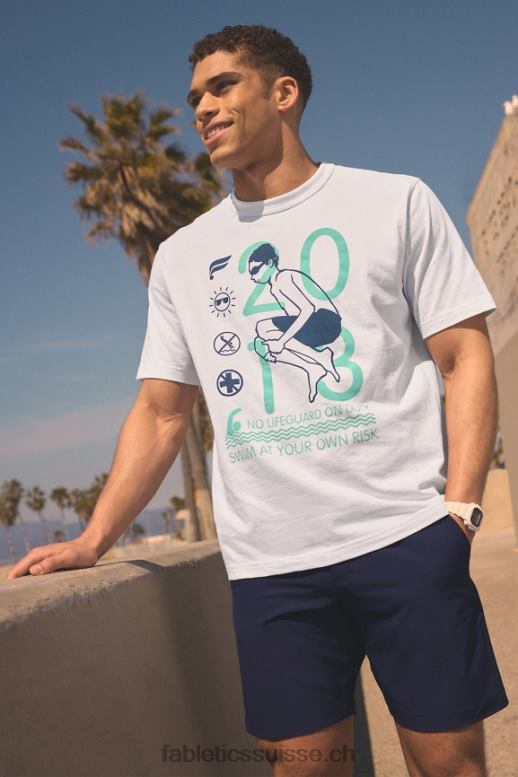 Hommes le tee-shirt r&r B0B6R3522 boulet de canon blanc Fabletics