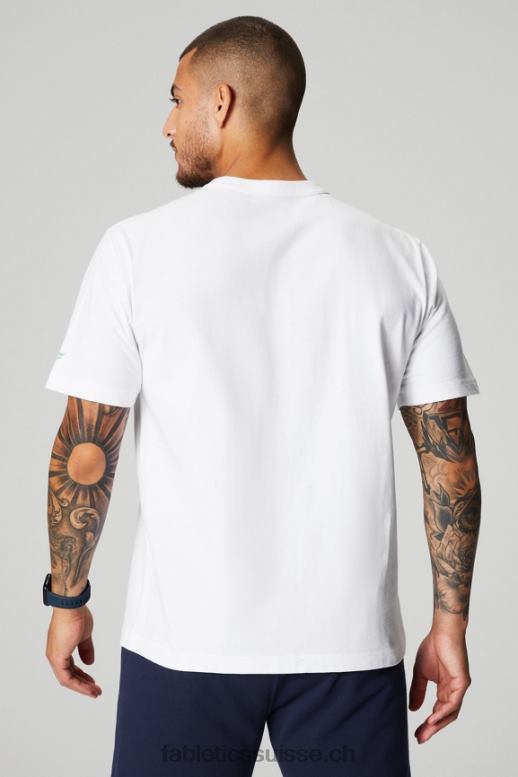 Hommes le tee-shirt r&r B0B6R3522 boulet de canon blanc Fabletics