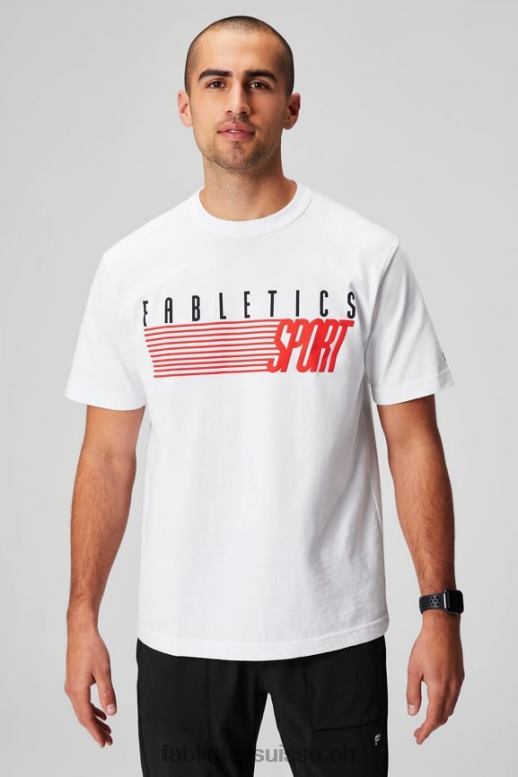 Hommes le tee-shirt r&r B0B6R3524 sport rapide blanc classique Fabletics