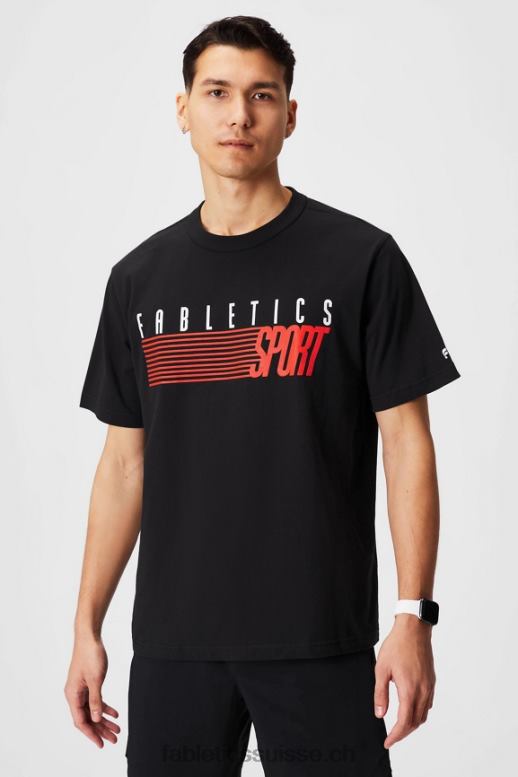Hommes le tee-shirt r&r B0B6R3525 sport rapide noir Fabletics