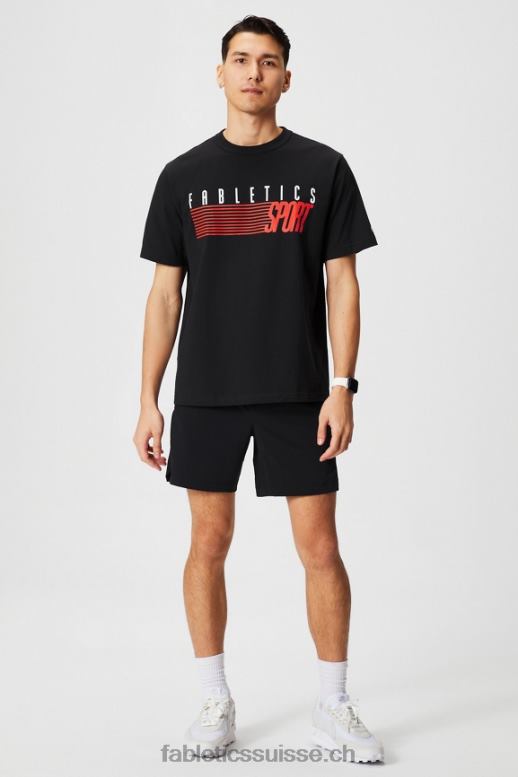 Hommes le tee-shirt r&r B0B6R3525 sport rapide noir Fabletics
