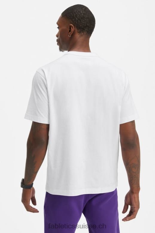 Hommes le tee-shirt r&r B0B6R3528 blanc classique Fabletics