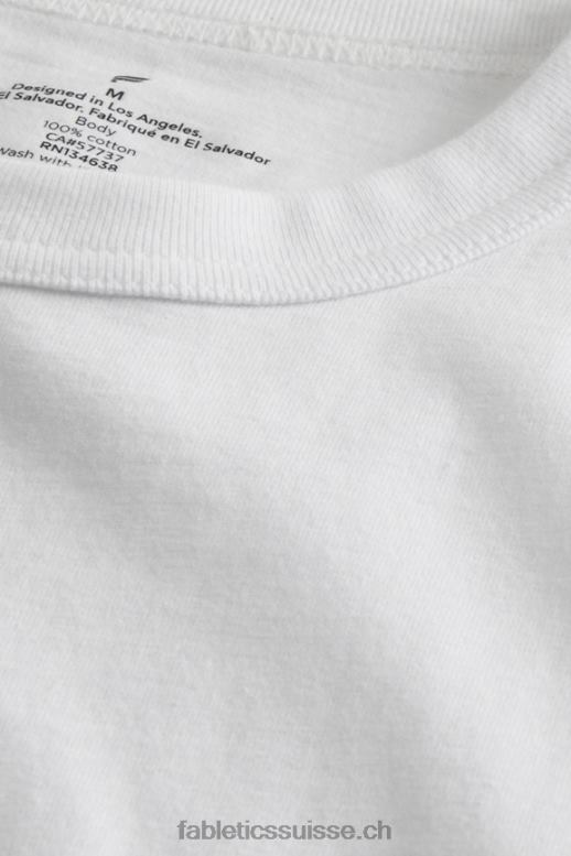 Hommes le tee-shirt r&r B0B6R3528 blanc classique Fabletics
