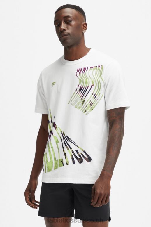 Hommes le tee-shirt r&r B0B6R3530 ondelettes blanches Fabletics