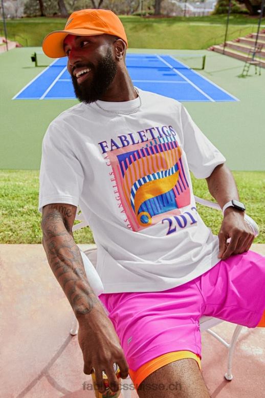 Hommes le tee-shirt r&r B0B6R3532 tennis blanc nous ouvert Fabletics