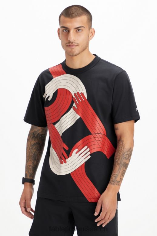 Hommes le tee-shirt r&r B0B6R3533 tous ensemble noirs Fabletics