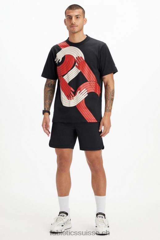 Hommes le tee-shirt r&r B0B6R3533 tous ensemble noirs Fabletics