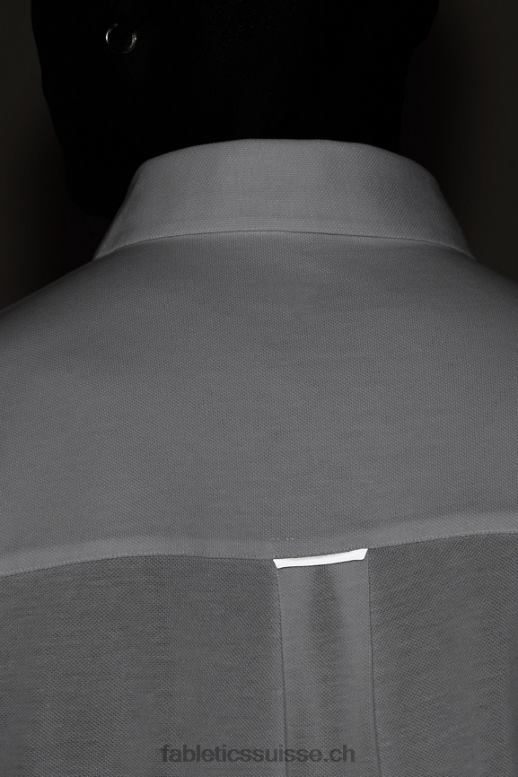 Hommes le tiret boutonné à manches courtes vers le haut B0B6R3536 blanc classique Fabletics