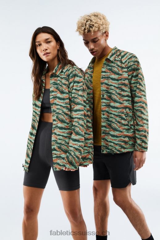 Hommes la seule veste d\'entraîneur B0B6R3645 grand camouflage de tigre Fabletics