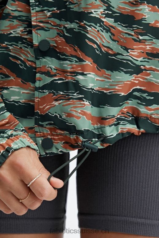 Hommes la seule veste d\'entraîneur B0B6R3645 grand camouflage de tigre Fabletics