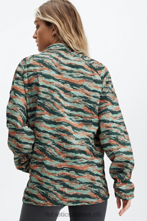 Hommes la seule veste d\'entraîneur B0B6R3645 grand camouflage de tigre Fabletics