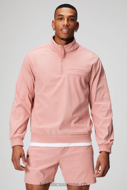 Hommes la veste club cord 1/4 zip B0B6R3639 ardoise rose Fabletics